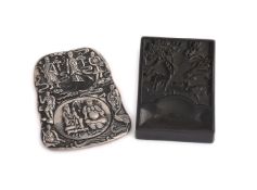 A Chinese zitan wood inkstone