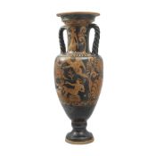 A COLD PAINTED TERRACOTTA ATTIC STYLE AMPHORA, MID 20TH CENTURY