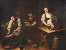 GERMAN PROVINCIAL SCHOOL (18TH CENTURY), A PAIR OF KITCHEN SCENES (2)