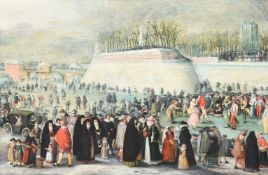 WORKSHOP OF SEBASTIAN VRANCX (BELGIAN 1573-1647), A WINTER CARNIVAL WITH FIGURES ON THE ICE