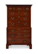 A GEORGE III MAHOGANY CHEST ON CHEST, CIRCA 1770