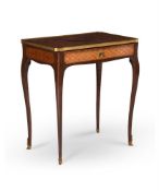 Y A LOUIS XVI MARQUETRY AND PARQUETRY WRITING OR SIDE TABLE, CIRCA 1780