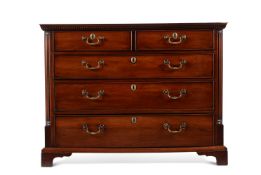 A GEORGE III EXOTIC HARDWOOD CHEST OF DRAWERS, OF NORTH COUNTRY TYPE, CIRCA 1770