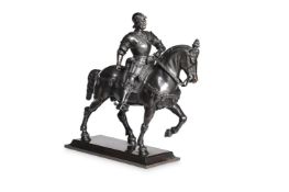 AFTER ANDREA DEL VERROCCHIO, AN EQUESTRIAN BRONZE OF BARTOLOMEO COLLEONI, 19TH CENTURY