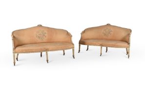 AN IMPORTANT AND RARE GEORGE III DRAWING ROOM SUITE, ATTRIBUTED TO WILLIAM & JOHN LINNELL