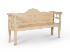 A PAINTED HALL SEAT, IN 'GUSTAVIAN' STYLE, 19TH CENTURY