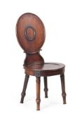 A GEORGE III MAHOGANY HALL CHAIR, CIRCA 1815