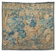 A FLEMISH TAPESTRY FRAGMENT WOVEN WITH A UNICORN SECOND HALF 17TH CENTURY