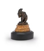 ISIDORE JULES BONHEUR (FRENCH, 1827-1901), A BRONZE AND GILT BRONZE MODEL OF A GROOMING RABBIT
