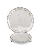A GEORGE III SILVER SHAPED CIRCULAR SALVER