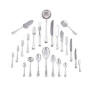 A PERUVIAN SILVER COLOURED COLONIAL PATTERN TABLE SERVICE