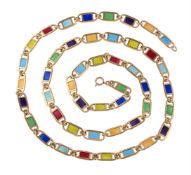 A POLYCHROME PLIQUE Á JOUR ENAMEL LONG CHAIN
