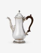A SILVER BALUSTER COFFEE POT