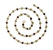 POMELLATO, A BLOODSTONE AND NEPHRITE BEAD NECKLACE