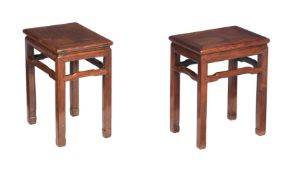 A PAIR OF CHINESE EXOTIC HARDWOOD LOW TABLES