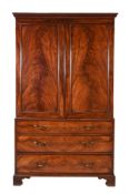 A GEORGE III MAHOGANY CLOTHES PRESS