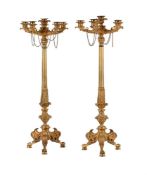 A PAIR OF FRENCH ORMOLU CANDELABRA