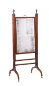 A REGENCY MAHOGANY CHEVAL MIRROR