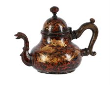 A GEORGE III PAINTED TINWARE TEAPOT