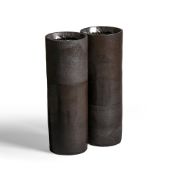 λ ABIGAIL SIMPSON (B.1964), TWO STONEWARE CYLINDRICAL VASES