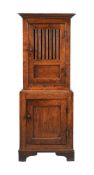 AN OAK 'HUTCH' OR FOOD CUPBOARD