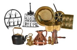 A GROUP OF VARIOUS METAL KITCHEN ACCESSORIES