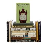Ɵ HOROLOGICAL REFERENCE BOOKS MAINLY ON ENGLISH LONGCASE CLOCKS, THIRTEEN VOLUMES: