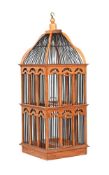 A WOODEN BIRDCAGE