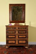 A WILLIAM & MARY WALNUT AND EBONISED CHEST OF DRAWERS