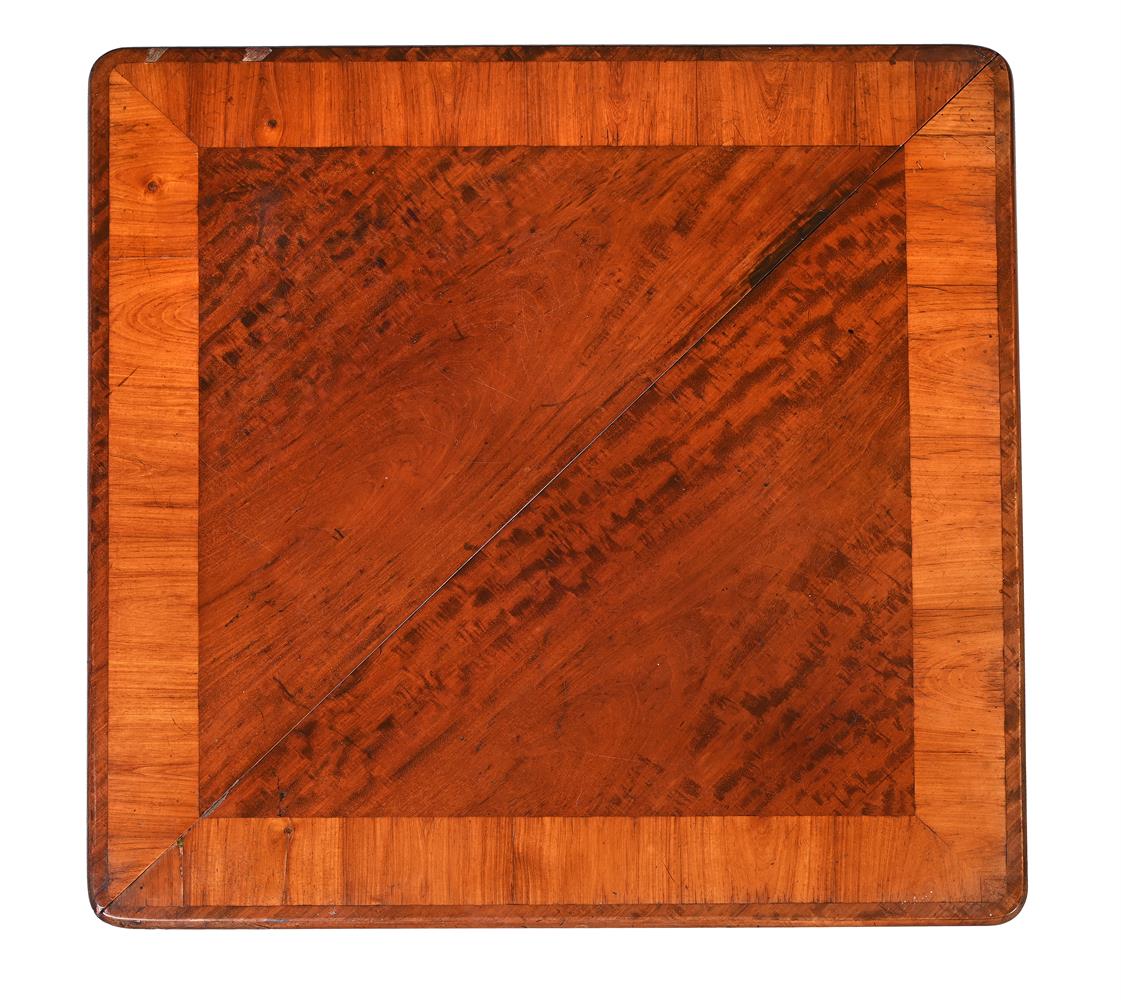 A GEORGE II MAHOGANY AND SATINWOOD CROSSBANDED 'ENVELOPE' TABLE - Image 2 of 4
