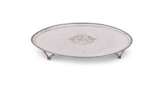A GEORGE III SILVER OVAL TRAY