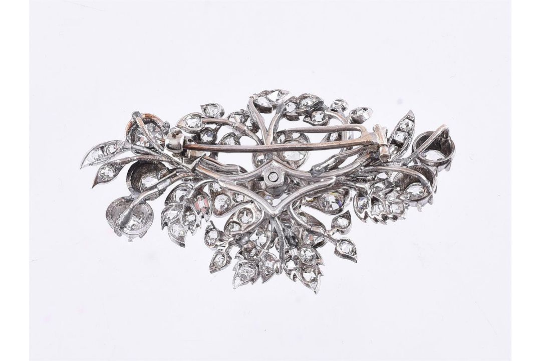 A VICTORIAN DIAMOND FLORAL SPRAY BROOCH, CIRCA 1880 - Image 2 of 2