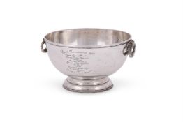 A SILVER PEDESTAL ROSE BOWL