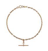A LATE VICTORIAN GOLD ANCHOR LINK ALBERT CHAIN