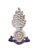 REGIMENTAL INTEREST, ROYAL ARTILLERY, A DIAMOND AND ENAMEL SWEETHEART BROOCH