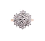 A DIAMOND CLUSTER RING