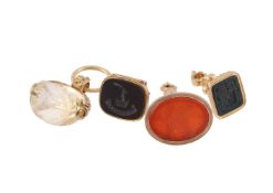 FOUR ANTIQUE HARDSTONE SEALS