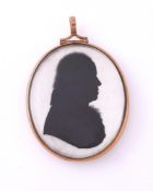Y JOHN MIERS, A GEORGIAN SILHOUETTE IN A LOCKET MOUNT, CIRCA 1800