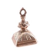 A GEORGE III FOB SEAL WITH AN INTAGLIO OF THE PROFILE OF ADONIS, CIRCA 1800