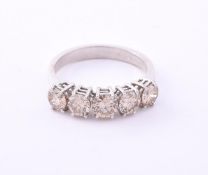 A BROWN DIAMOND FIVE STONE DIAMOND RING, SHEFFIELD 2003