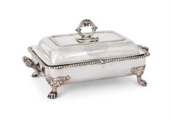 A GEORGE III SILVER ENTREE DISH AND COVER