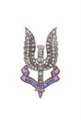 REGIMENTAL INTEREST, SPECIAL AIR SERVICE (SAS), A DIAMOND AND ENAMEL BROOCH, LONDON 1975