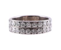 A TWO ROW DIAMOND RING