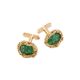 A PAIR OF 18 CARAT GOLD AND JADEITE JADE CUFFLINKS, LONDON 1968 - Image 2 of 2