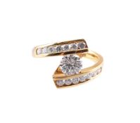 A DIAMOND CROSSOVER RING
