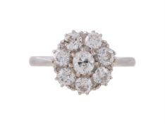 A DIAMOND CLUSTER RING