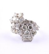 A DIAMOND DOUBLE CLUSTER RING, SHEFFIELD 2000