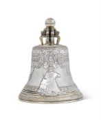 A RUSSIAN SILVER AND SILVER GILT MODEL OF THE TSAR BELL