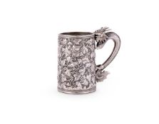 A CHINESE SILVER EXPORT MUG