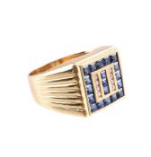A SAPPHIRE AND DIAMOND DRESS RING